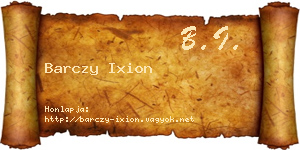 Barczy Ixion névjegykártya